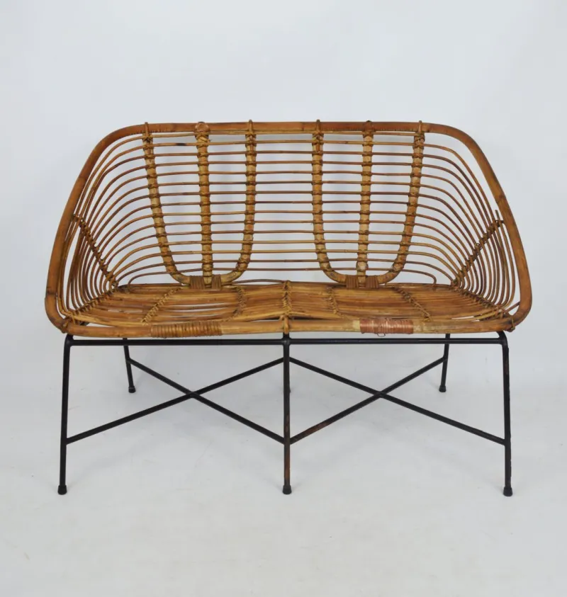 Pamono Bamboo Furniture Set, 1970s, Set of 4> Garden Seating