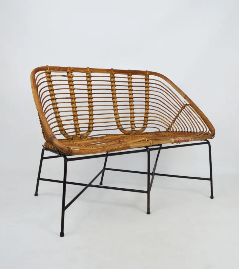 Pamono Bamboo Furniture Set, 1970s, Set of 4> Garden Seating