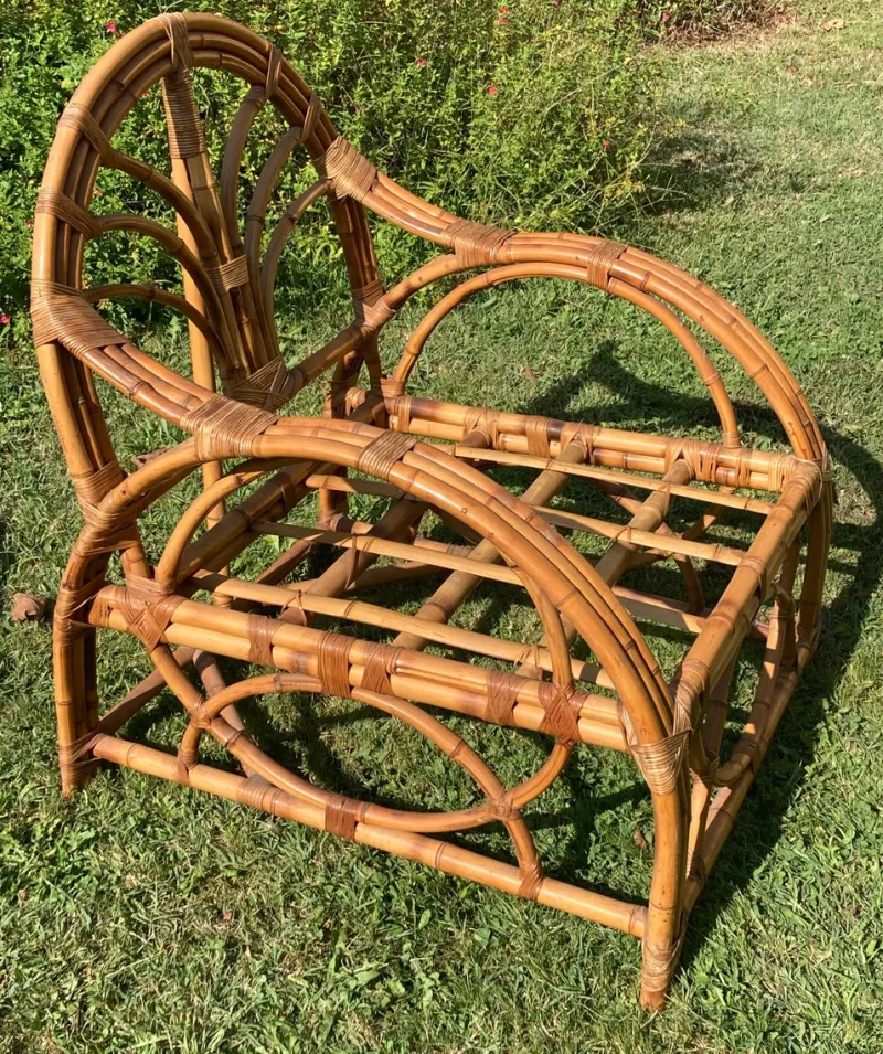 Pamono Bamboo Living Room in the style of Vivaï Del Sud, 1960s, Set of 4> Living Room Sets