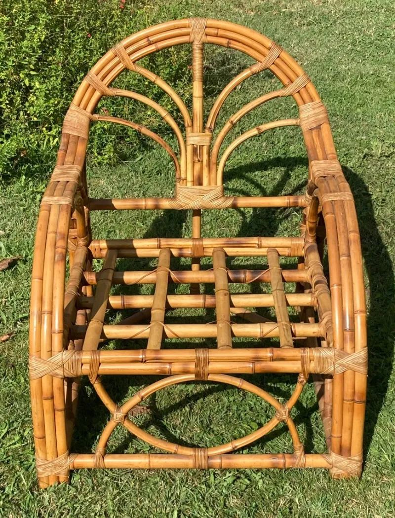 Pamono Bamboo Living Room in the style of Vivaï Del Sud, 1960s, Set of 4> Living Room Sets