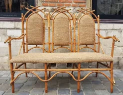 Pamono Bamboo Living Room Set by Giusto Puri Purini, 1950s, Set of 10