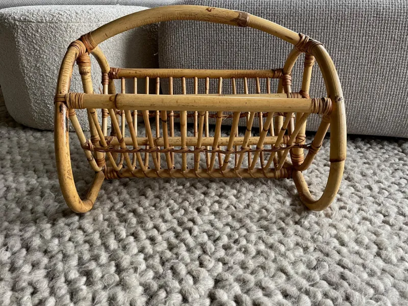 Pamono Bamboo Magazine Rack, 1960s> Magazine Racks