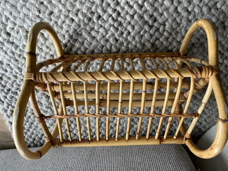 Pamono Bamboo Magazine Rack, 1960s> Magazine Racks