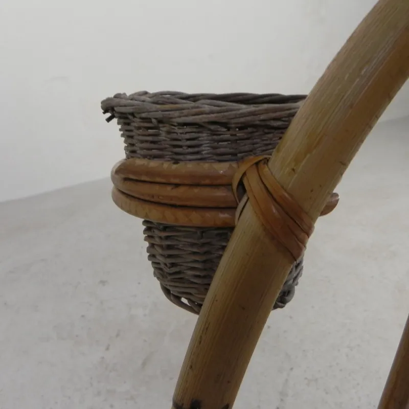 Online Pamono Bamboo Plant Stand with 3 Pots, 1950s, Set of 4