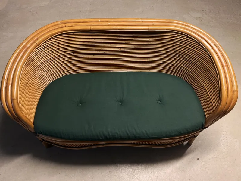 Pamono Bamboo Rattan Lounge Chairs from Rausch, Set of 3> Garden Seating