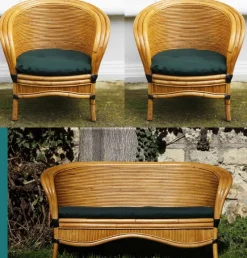 Pamono Bamboo Rattan Lounge Chairs from Rausch, Set of 3><noscript><img width=