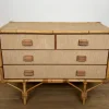 Pamono Bamboo, Rattan, Wood and Raffia Chest of Drawers by Audoux & Minet> Dressers, Commodes & Chests