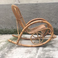 Outlet Pamono Bamboo Rocking Armchair, Italy, 1960s
