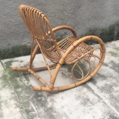 Outlet Pamono Bamboo Rocking Armchair, Italy, 1960s