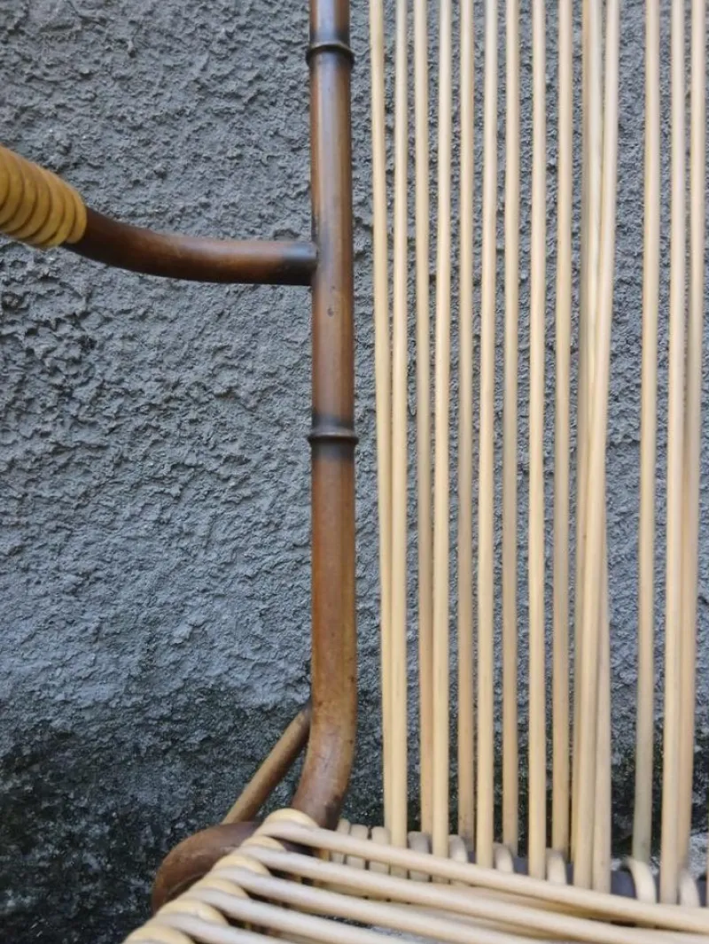 Pamono Bamboo Style Metal Chairs from Doncoc, Italy, 1950s, Set of 2