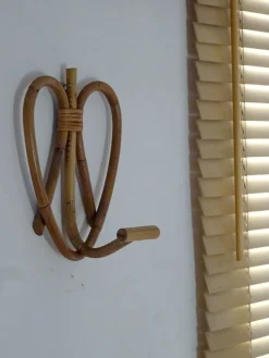 Pamono Bamboo Wall Hooks, 1960s, Set of 2><noscript><img width=