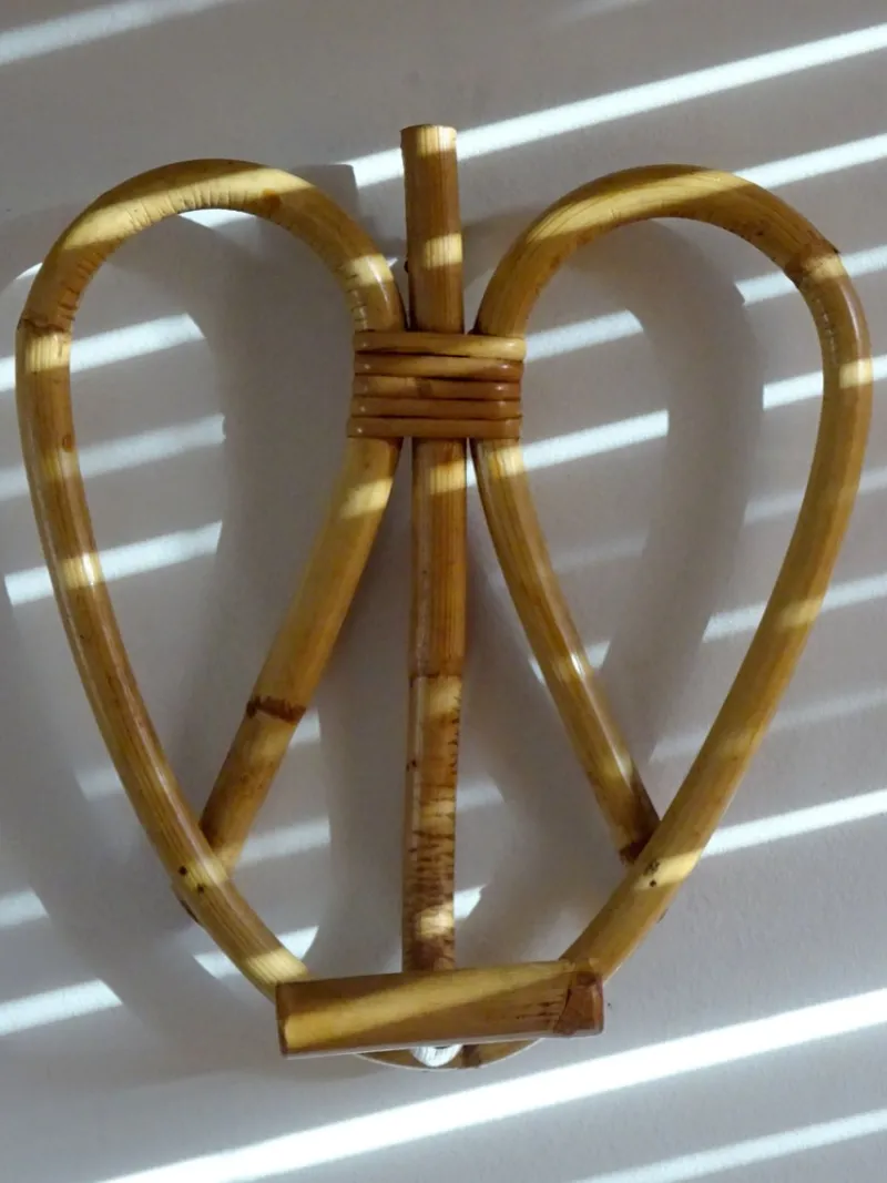 Pamono Bamboo Wall Hooks, 1960s, Set of 2> Racks, Hooks & Valets