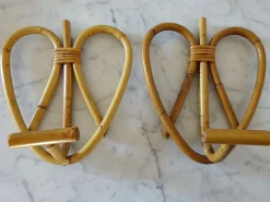 Pamono Bamboo Wall Hooks, 1960s, Set of 2><noscript><img width=
