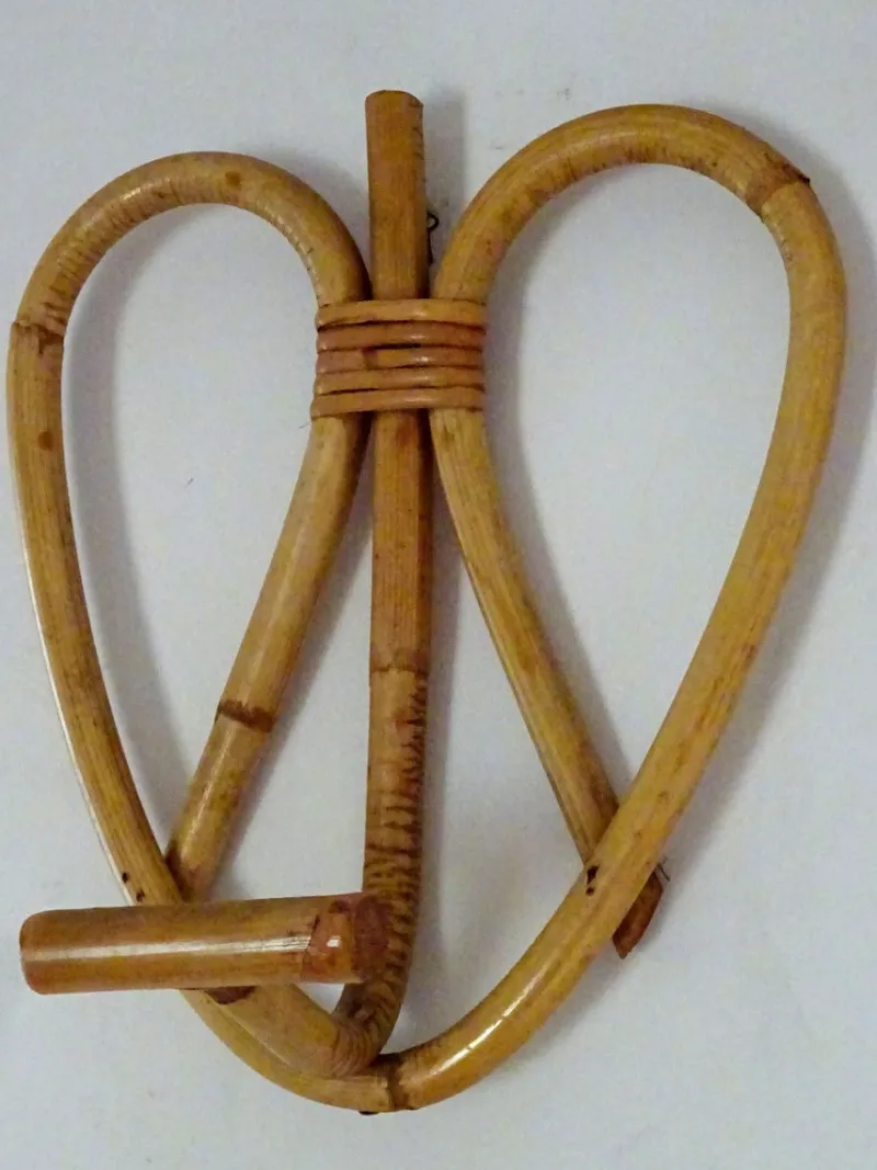 Pamono Bamboo Wall Hooks, 1960s, Set of 2> Racks, Hooks & Valets