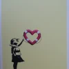 Hot Pamono Banksy X Post Modern Vandal, Girl with Heart Shaped Float (Yellow), 2021, Pigment Print