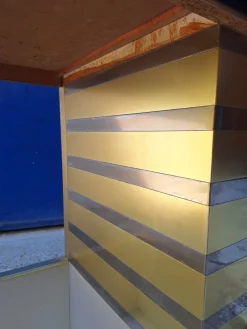 Pamono Bar Cabinet in Wood, Brass and Mirrored Glass from Stilglass Donati, Italy, 1970s><noscript><img width=