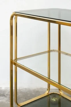 Pamono Bar Cart in Gilded Brass from Allegri, Italy, 1960s><noscript><img width=