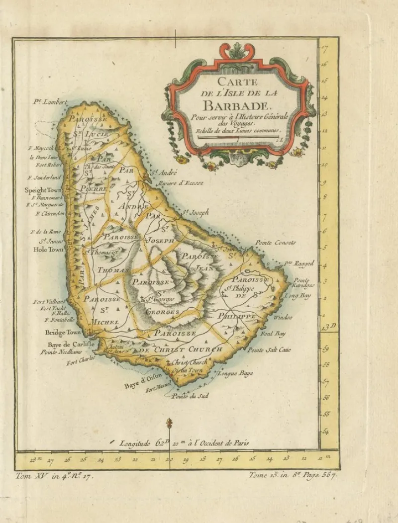 Pamono Barbados Island at the Height of the Plantation Economy, 1759> Wall Decor