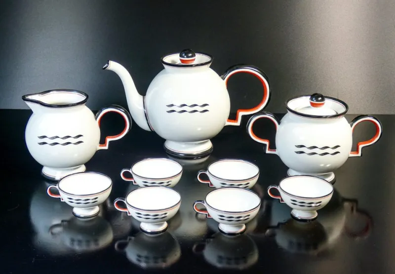 Pamono Barbara Tea Service by Giò Ponti for Ginori, Set of 9> Coffee & Tea Service