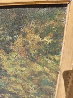 Hot Pamono Barbizon School Artist, Undergrowth Landscape, 19th Century, Oil on Canvas, Framed