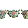 Pamono Barbotine Jardinieres from Onnaing, France, 1890, Set of 3> Planters And Jardiniere