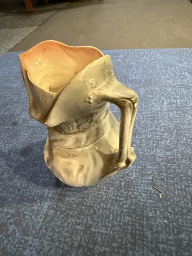 Pamono Barbotine Pitcher with the Image of Napoleon, 1920s> Bottles, Carafes & Jugs