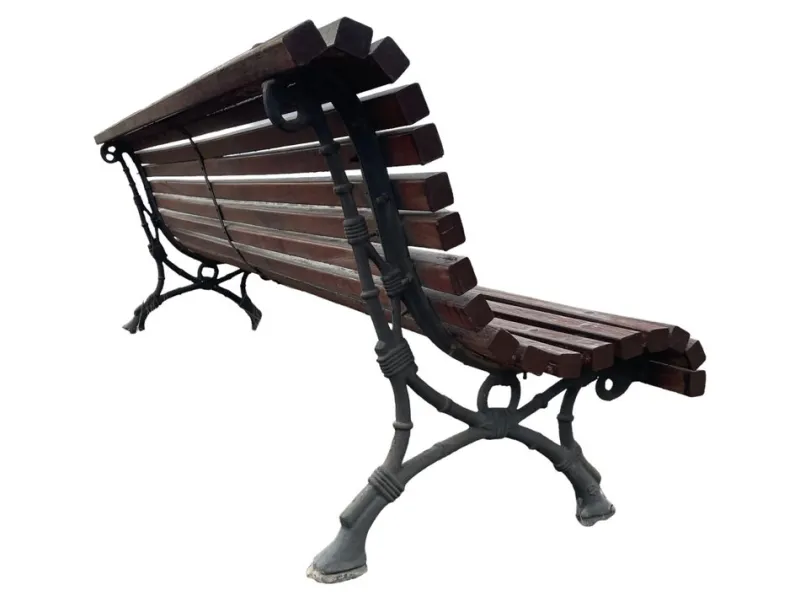 Pamono Barcelona Bench in Cast Iron and Wood, 1950s> Benches