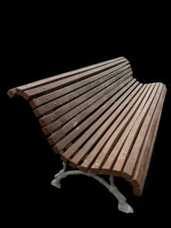 Pamono Barcelona Bench in Cast Iron and Wood, 1950s><noscript><img width=