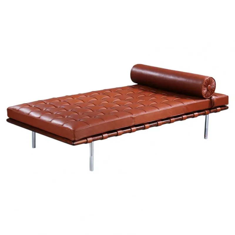 Outlet Pamono Barcelona Daybed Walnut Leather by Ludwig Mies Van Der Rohe