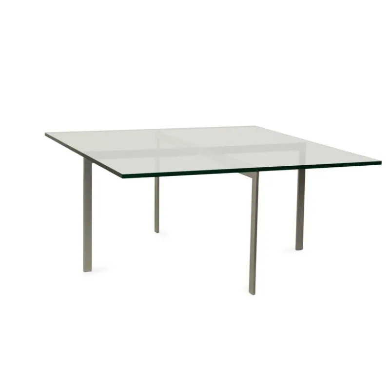 Pamono Barcelona Glass Coffee Table in Chrome by Ludwig Mies Van Der Rohe for Knoll International> Coffee & Side Tables