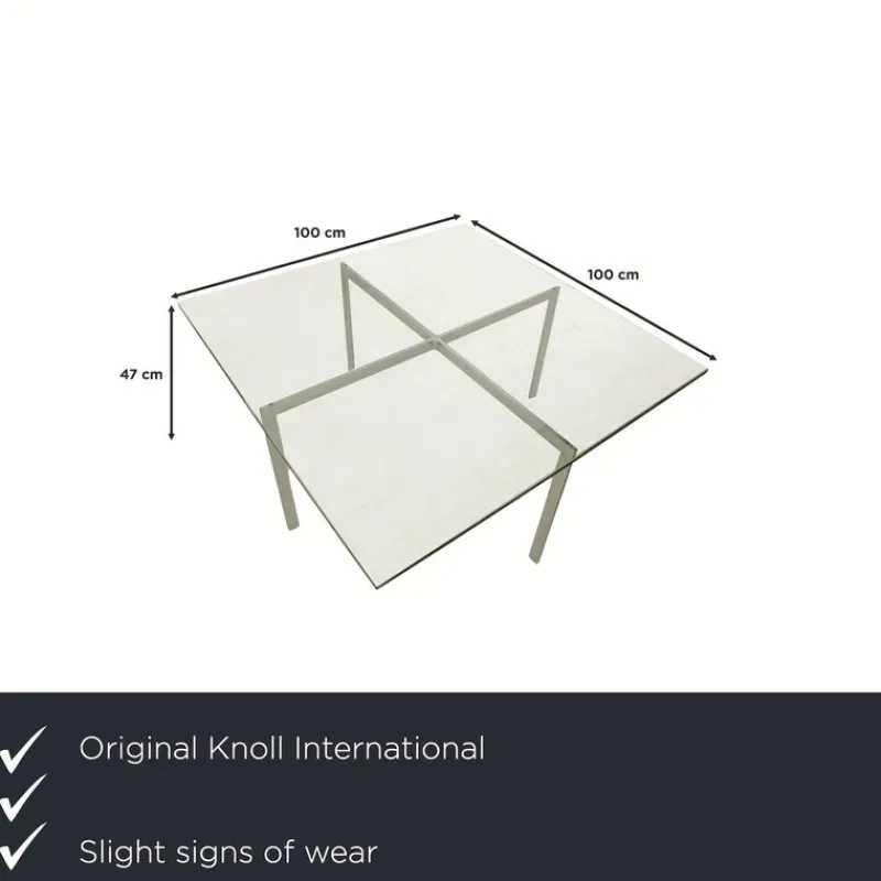 Pamono Barcelona Glass Coffee Table in Chrome by Ludwig Mies Van Der Rohe for Knoll International> Coffee & Side Tables
