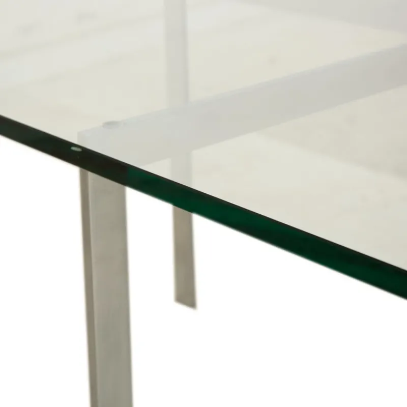Pamono Barcelona Glass Coffee Table in Chrome by Ludwig Mies Van Der Rohe for Knoll International> Coffee & Side Tables