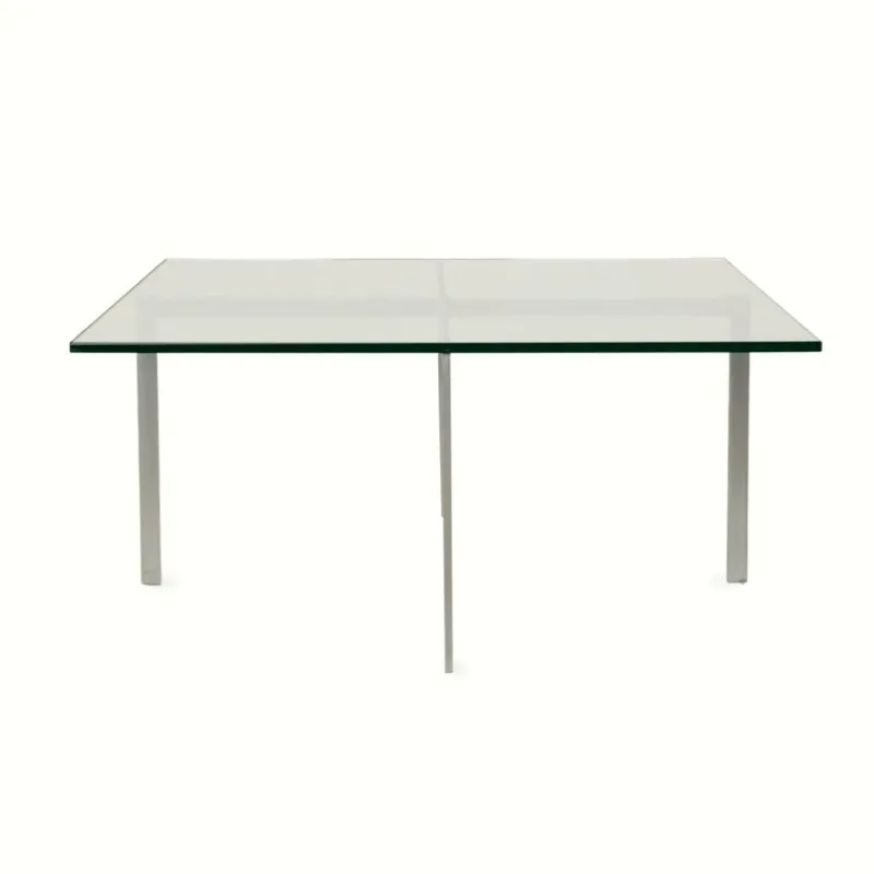 Pamono Barcelona Glass Coffee Table in Chrome by Ludwig Mies Van Der Rohe for Knoll International> Coffee & Side Tables