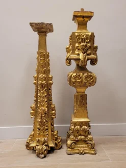 Pamono Baroque Altar Stipe or Pedestal in Carved and Gilded Wood, 17th-18th Century><noscript><img width=