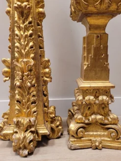 Pamono Baroque Altar Stipe or Pedestal in Carved and Gilded Wood, 17th-18th Century><noscript><img width=