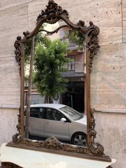 Online Pamono Baroque Console and Mirror in Wood, 1900s, Set of 2