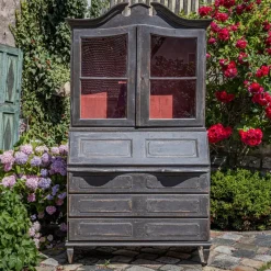Pamono Baroque Secretaire in Dark Grey, 1700s> Secretaires