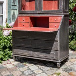 Pamono Baroque Secretaire in Dark Grey, 1700s><noscript><img width=