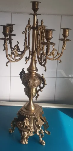 New Pamono Baroque Six-Armed Candleholder in Brass
