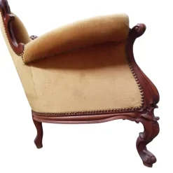 Hot Pamono Baroque Sofa in Golden Velvet, 1950s