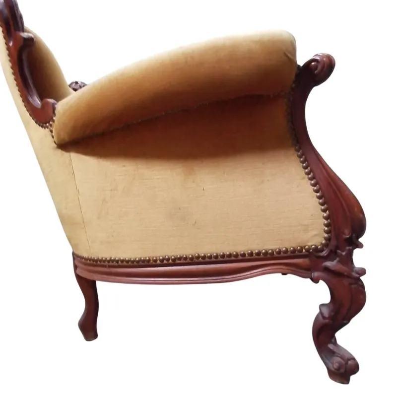 Hot Pamono Baroque Sofa in Golden Velvet, 1950s