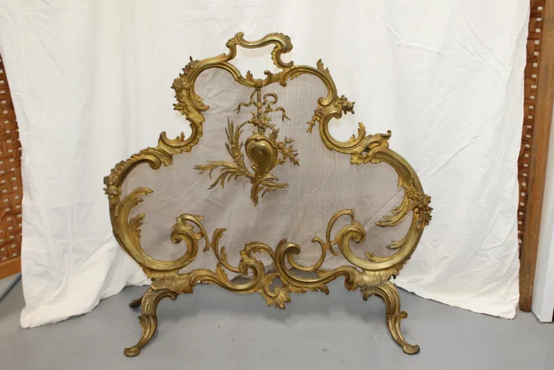 Pamono Baroque Style Bronze Fireplace Screen Guard, 1894> Fireplaces And Mantels