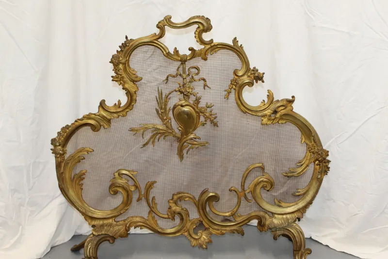 Pamono Baroque Style Bronze Fireplace Screen Guard, 1894> Fireplaces And Mantels