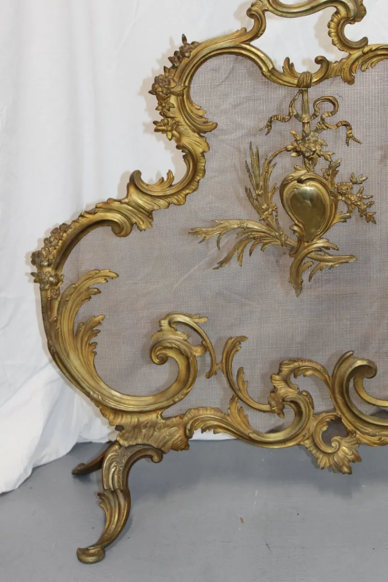 Pamono Baroque Style Bronze Fireplace Screen Guard, 1894> Fireplaces And Mantels