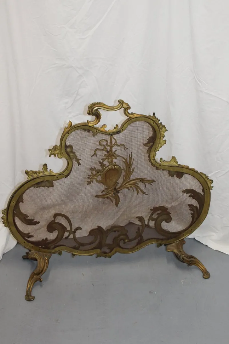 Pamono Baroque Style Bronze Fireplace Screen Guard, 1894> Fireplaces And Mantels