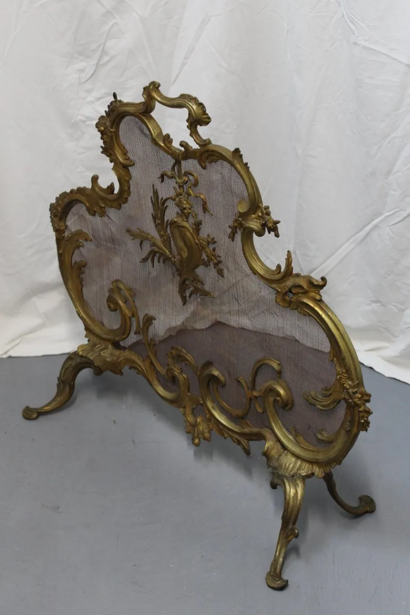 Pamono Baroque Style Bronze Fireplace Screen Guard, 1894> Fireplaces And Mantels