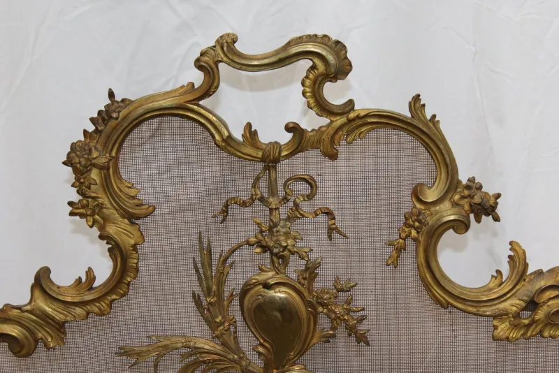 Pamono Baroque Style Bronze Fireplace Screen Guard, 1894> Fireplaces And Mantels