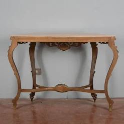 Pamono Baroque Style Carved Console Table with Pink Marble Top, 1960s><noscript><img width=