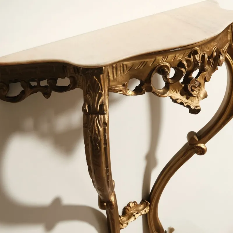 Pamono Baroque Style Console and Mirror Set, 1940s, Set of 2> Console Tables