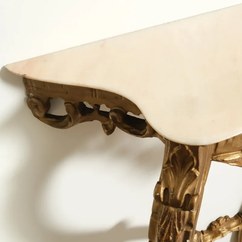 Pamono Baroque Style Console and Mirror Set, 1940s, Set of 2> Console Tables